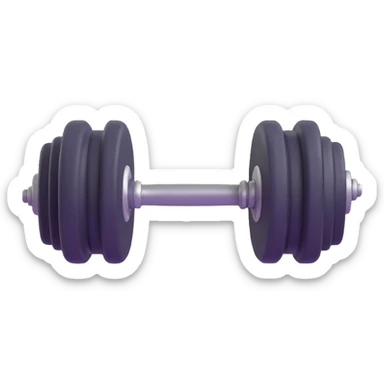 Dumbbell gym weight floating in the air, bright colors sticker