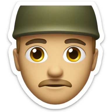 scary thousand yard soldier stare face sticker