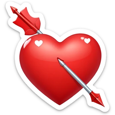Heart with cupid's arrow sticker