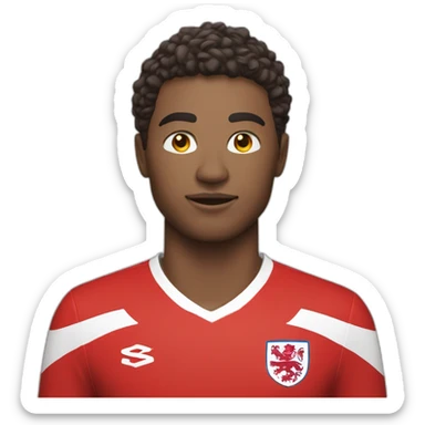 English soccer player standing in red kit sticker