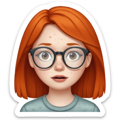 Ugly girl with glasses sticker