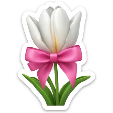 Pink tulips with a bow sticker