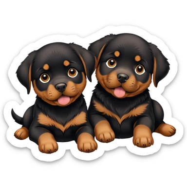 Rottweiler black lab puppies sticker