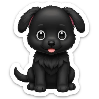 A black not hairy puppy sticker