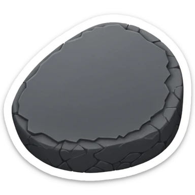 Emoji-style icon of a dark gray Roman sanpietrino cobblestone, minimal, rounded, cute, and readable at small size. sticker