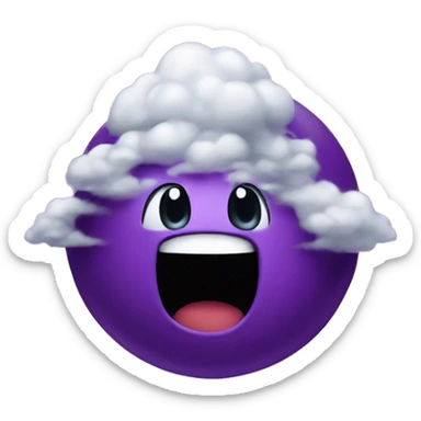 purple eart with storm inside it sticker