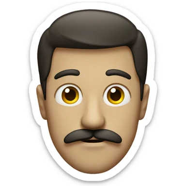 guy with a mustache and a sly face sticker