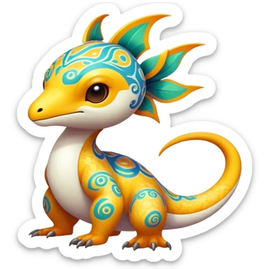White Randomly-colored exotic Fakémon-creature sticker