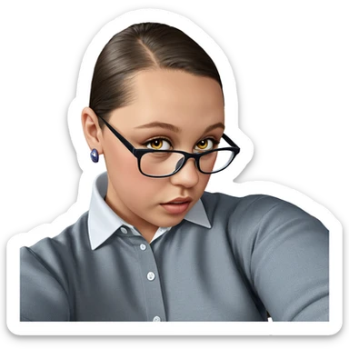 girl in collared shirt sticker