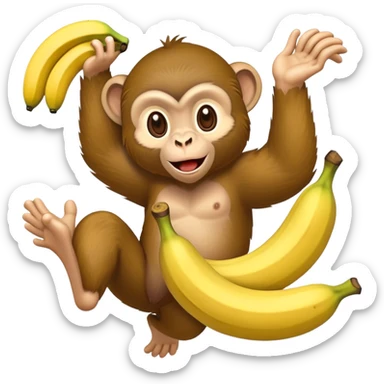 macaco atirando bananas  sticker