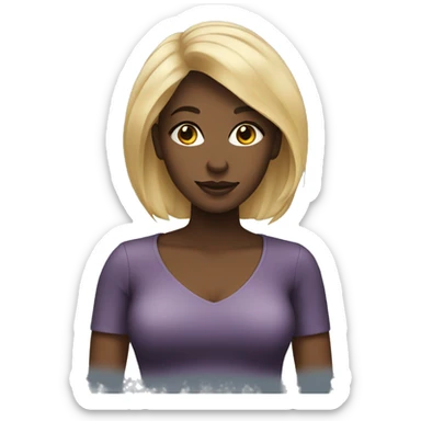 Pretty black lady with blonde hair  sticker