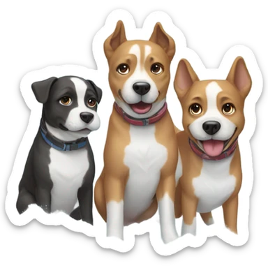 3 Dogs in snow sticker