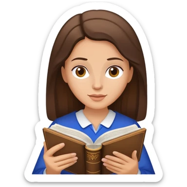 Brunette White woman reading the Bible sticker