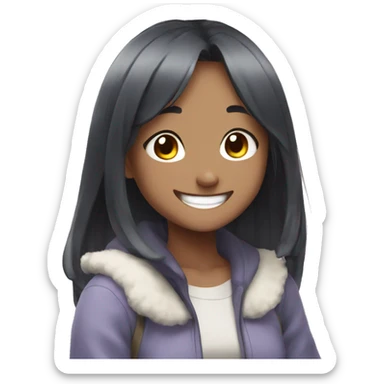 anime girl being happy sticker