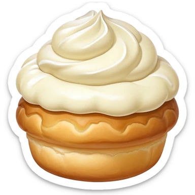 White cream oozing out of creampuff sticker