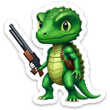 reptilian with shotgun sticker