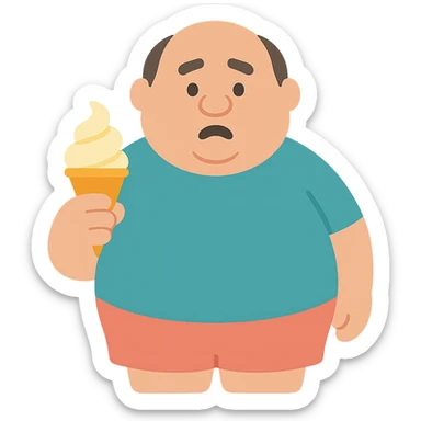 fat man with ice cream, inspired by Lilo and Stitch sticker