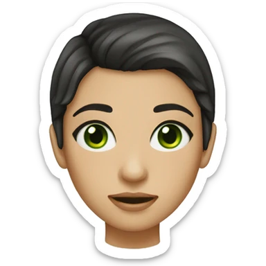 girl long dark hair green eyes  sticker