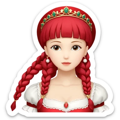 девушка ангел с нимбом и крыльями, с рыжими прямыми волосами по плечи, с улыбкой, стоит рядом с девушка зомби с темными длинными прямыми золосами, со злым выражением лица и ровными белыми зубами в стиле Apple avatar sticker