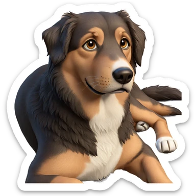 realistic brown eyed dog sticker
