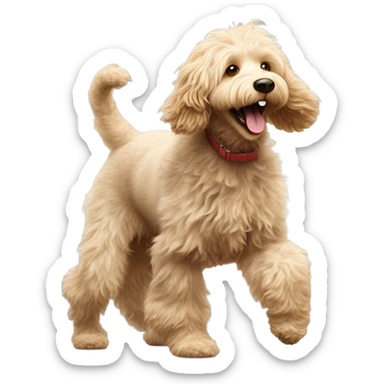 Labradoodle dancing  sticker