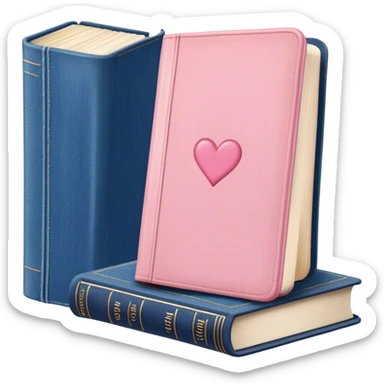 an old vintage romance book with an old cover in light pink and denim blue sticker