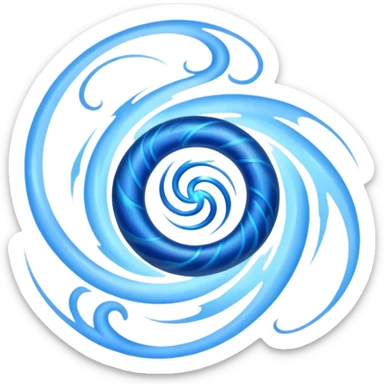 magical object blue magic mist swirl around with ancient symbol sticker
