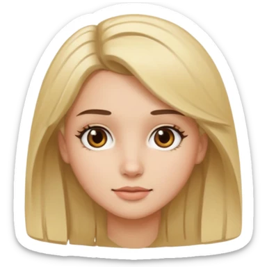 Brunette girl with blond hair and brown eyes sticker