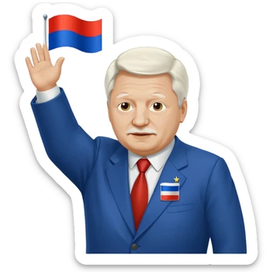 Boris Eltsin and Russian flag sticker