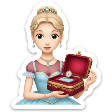Ballerina captions Jewelry Music Box sticker