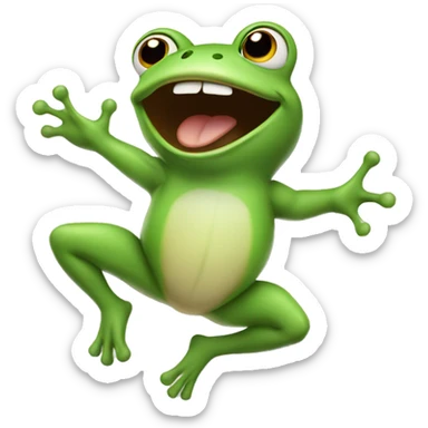 Little frog jumping for joy sticker