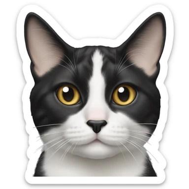 Tuxedo cat with black spot under nose sticker