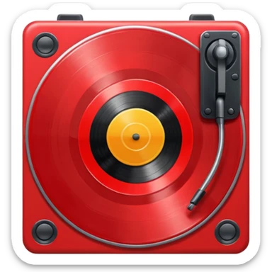 red vinyl record sticker