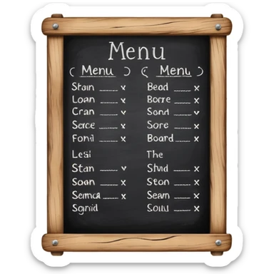 Menu board sticker