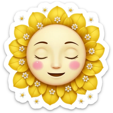 🥺🌸🥰😲✨ The face is a round yellow face, combined with other expressions and symbols. sticker