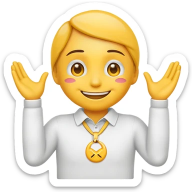 Emoji with hands around neck with x's for eyes and a smile  sticker