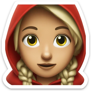 Red riding hood with very green eyes sticker