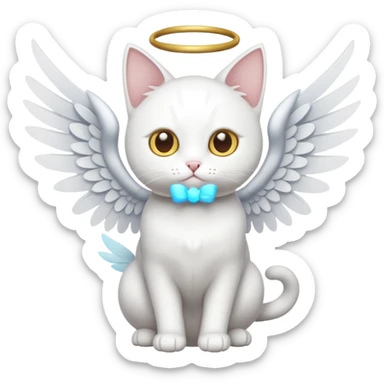 white cat with wings sticker
