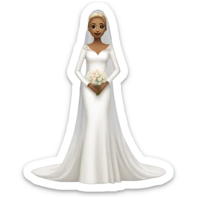 Long sleeve wedding dress sticker