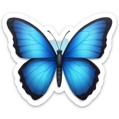 blue butterfly with blue hearts sticker