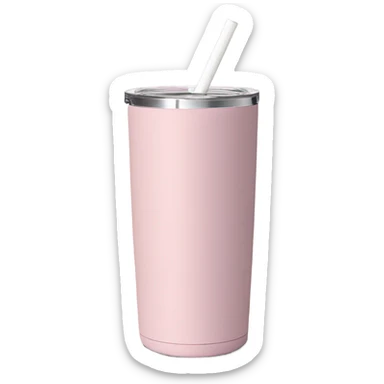Pastel pink, 40 oz tumbler with handle, and straw sticker