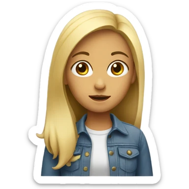 girl looking for an answer sticker