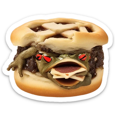 toad eating a mince pie sticker