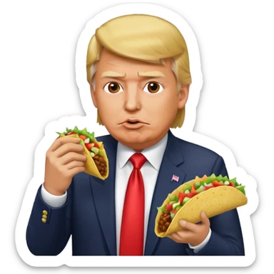 Donald Trump eating tacos sticker