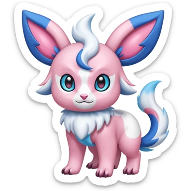 Shiny Absol-Sylveon-Fakémon-hybrid-creature (full body)  sticker