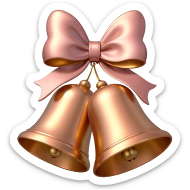 light rose gold christmas bells sticker