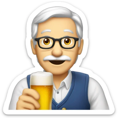 Père Noël qui offre un verre de bière sticker