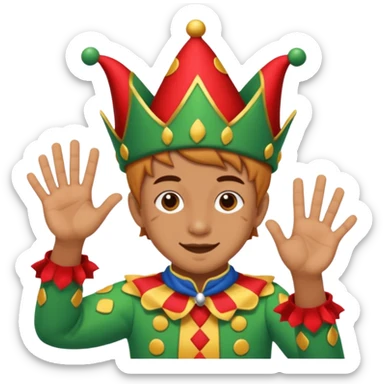 Kid doing 67 hand jester sticker