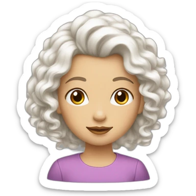 Fille blanche aux cheveux longs et bouclés sticker