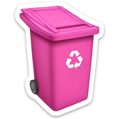 pink recycle bin sticker